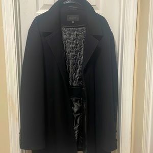 Men’s wool winter coat warm lining like new condition zip inside pocket